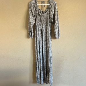 Carly Jean taupe and tan floral maxi dress- M